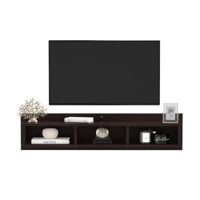 Amazon Brand - Solimo Catmint Engineered Wood Wall Mounted TV/Entertainment Unit (Wenge)