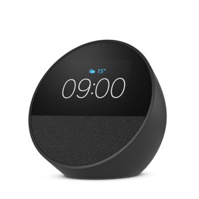 Amazon Echo Spot (latest model), Smart alarm clock with vibrant sound | Black