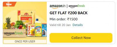 Amazon Fresh ₹200 Coupon