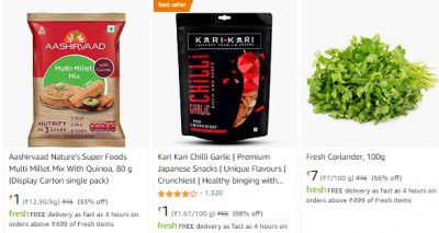 Amazon Fresh : Grocery Starts ₹ 1 | Upto 98% Off
