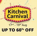 Amazon Kitchen Carnival | 17th to 19th August | Up to 60% off on Kitchen Cookware, Appliances & More + Up to Extra ₹500 Cashback...