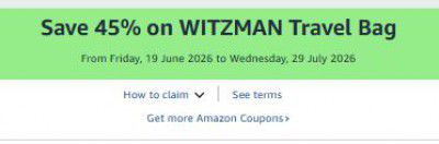 Amazon Loot : Apply 45% Coupon on WITZMAN Travel Bag