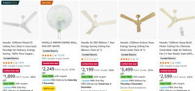 Amazon Loot: Havells Fan Apply Coupon