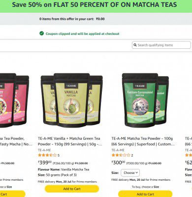 Amazon Loot : Save 50% On Matcha teas
