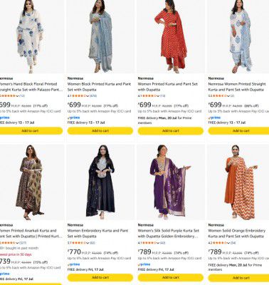 Amazon Loot : Up to 86% OFF - Nermosa Womens Clothings 