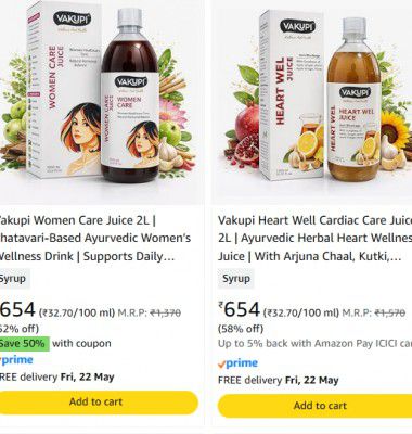 Amazon Loot : Upto 75% OFF - Vakupi Wellness and Health + 50% Coupon