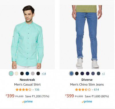 Amazon Mens Clothing Upto 85% Off