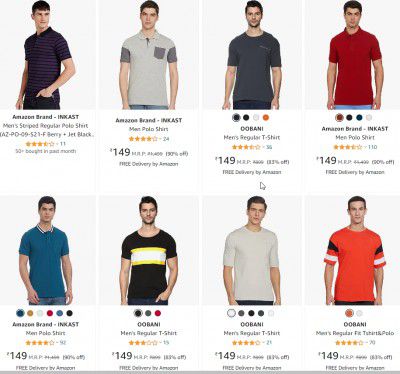 Amazon : Men's Polo T-shirts Starts From ₹149