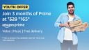 Amazon Prime 3 Months Membership @ ₹165...