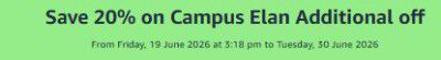 Amazon : Save 20% on Campus Elan Additional off