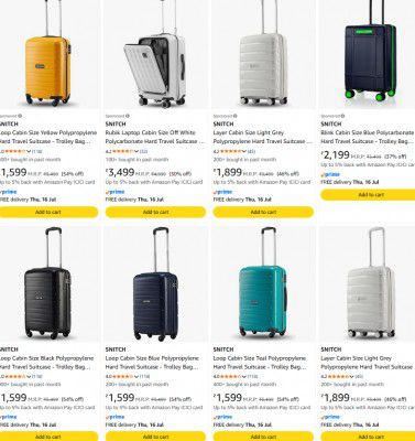 Amazon : Snitch Trolley Bags Starts @1599/-