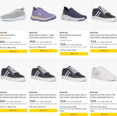 Amazon : Up to 67% OFF - North Star Sneakers