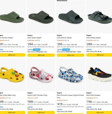 Amazon : Up to 75% OFF - Hygear Mens Footwear | Starts At Rs.253