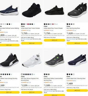Amazon: UP TO 79% OFF- Puma, Reebok & Adidas Men's Shoes