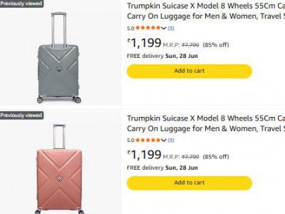 Amazon : Up to 85% OFF -  Trumpkin Suitcase | Starts At Rs.1199