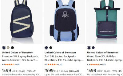 Amazon : UP TO 78% OFF - United colors of benetton Backpack