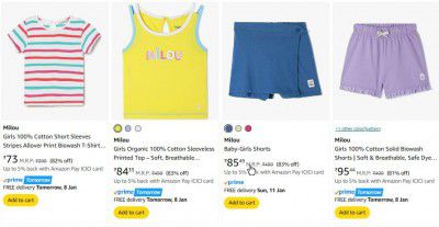 Amazon: Upto 82% OFF On milou Kids Clothing | Starts At ₹73