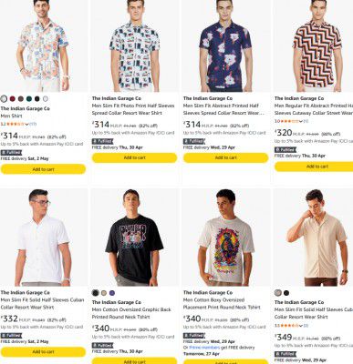 Amazon : Upto 80% OFF - The Indian Garage Co. Men's Clothing