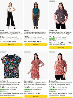 Amazon : Upto 90% OFF - Kotty Clothings