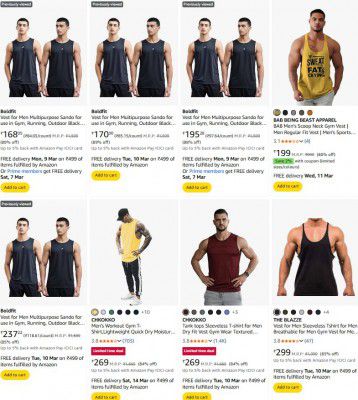 Amazon : Upto 89% OFF - Boldfit Vest For Mens | Starts At Rs.168