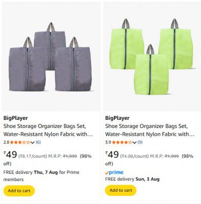 Amazon : Upto 98% Off On Bigplayer Bags & Accessories