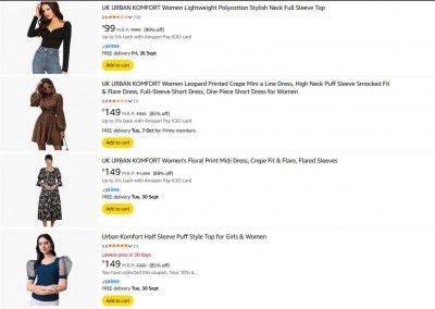 Amazon : Urban Comfort Womens Clothing Starts At Rs 99