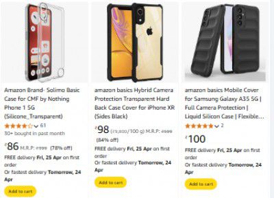 Amazonbasic Mobile Case Cover Starts At Rs 65