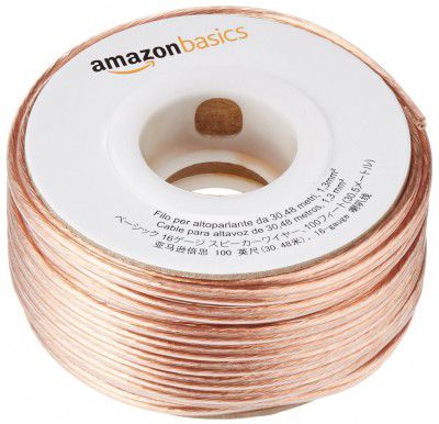 AmazonBasics 16-Gauge Speaker Wire - 100 Feet, Transparent
