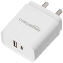 AmazonBasics 18W Dual Port USB Type C and USB Type A Fast Charging Wall Charger...