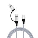 AmazonBasics 2-in-1 Type C to Type C/Lightning Cable, 60W, Fast Charging and Data Sync, Wide Compatibility (Silver)...