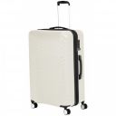 AmazonBasics 2 Piece Geometric Hard Shell Expandable Luggage Spinner Suitcase Set - Cream...