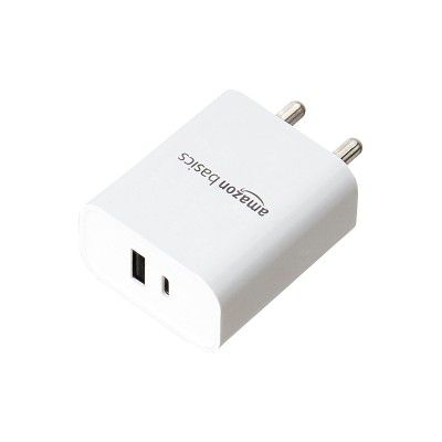 AmazonBasics 24W Charger for Type C Adapter with Fast Charging (White)
