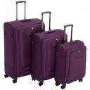 AmazonBasics 3 Piece Expandable Softside Spinner Luggage Suitcase With TSA Lock And Wheels Set - Purple...