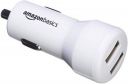 AmazonBasics 4.8 Amp/24W Dual USB Car Charger for Apple & Android Devices, White...