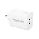 AmazonBasics 40W PD Dual Port Fast Charger | Dual USB-C Ports (20W each) | Speed Technology | Compact Design | Compatible with iPhone...