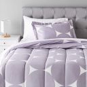 AmazonBasics 5-Piece Bed-In-A-Bag - Single XL, Purple Mod Dot...