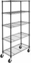 AmazonBasics 5-Shelf Shelving Casters Alloy Steel Metal Organizer...