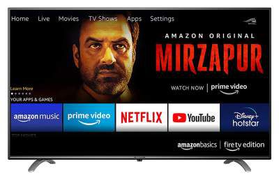 AmazonBasics 127cm (50 inch) Fire TV Edition 4K Ultra HD Smart LED TV AB50U20PS (Black)