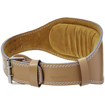 AmazonBasics 6 Inch Wide Padded Weight Lifting Belt (X-Large, Tan)