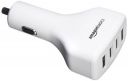 AmazonBasics 9.6 Amp/48W 4-Port USB Car Charger for Apple & Android Devices, White...