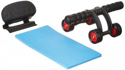 AmazonBasics Stainless Steel Abdominal and Core Exercise Roller Wheel with Knee Pad