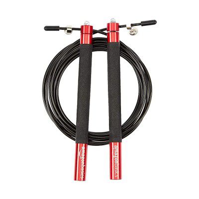 AmazonBasics Aluminum and Grip Speed Jump Rope, Red