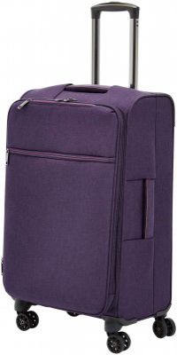 AmazonBasics Belltown Softside Rolling Spinner Suitcase Luggage - 30 Inch, Heather Purple