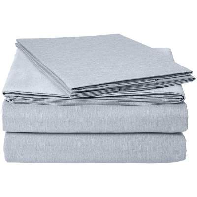 AmazonBasics Chambray Bed Sheet Set - Queen, Denim Wash - with 2 pillow cases