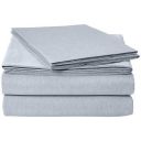 AmazonBasics Chambray Bed Sheet Set - Queen, Denim Wash - with 2 pillow cases...