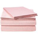 AmazonBasics Chambray Bed Sheet Set - Queen, Sandy Red - with 2 pillow covers,Geometric, Microfiber...
