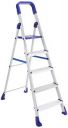 AmazonBasics Clamber Pro - Foldable Step Ladder, Firm Grip, 4 Steps (Aluminium Steps, Blue & Satin)...