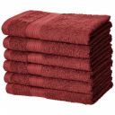 AmazonBasics Cotton Hand Towel 500 GSM (Set of 6, Red)...
