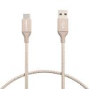 AmazonBasics Double Braided Nylon USB Type-C to Type-A 2.0 Male Cable, 1 Feet (0.3 Meters)...