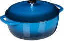 AmazonBasics Enameled Heavy Duty Cast Iron Dutch Oven / Cooking Pan with Lid- 4.1 Liters (5.07 Kgs), Blue...